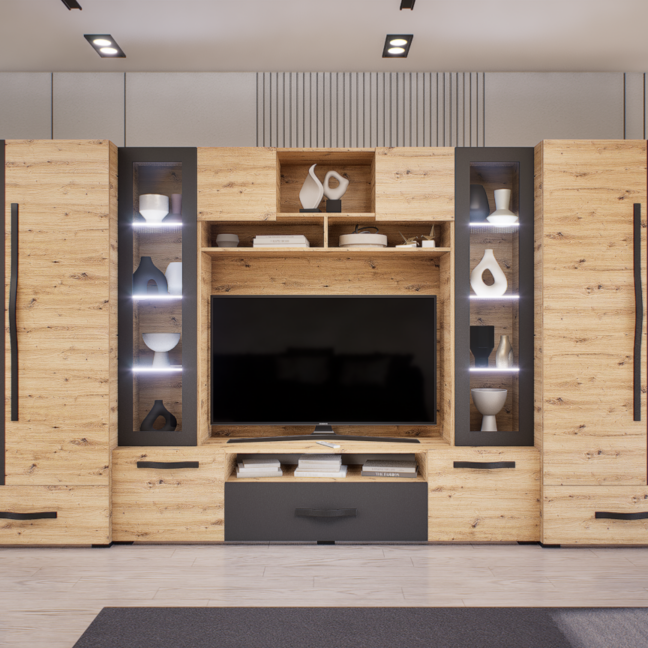 Onyx szekrénysor (Artisan-Antracit) modern