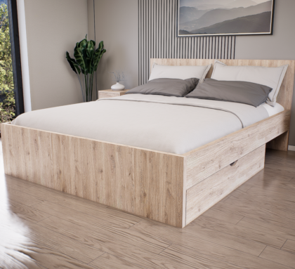Sorello Ágykeret 160 cm (Fehér tölgy) modern