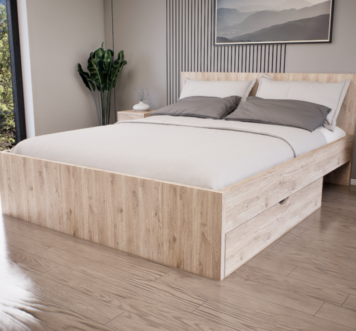 Sorello Ágykeret 160 cm (Fehér tölgy) modern