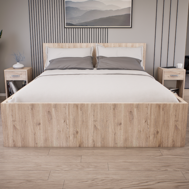 Sorello Ágykeret 160 cm (Fehér tölgy) modern