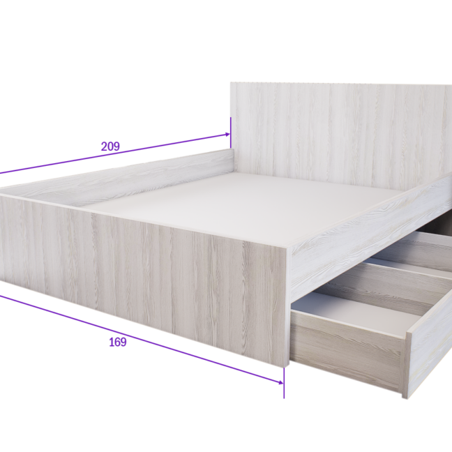 Sorello Ágykeret 160 cm (Hófehér kőris) modern