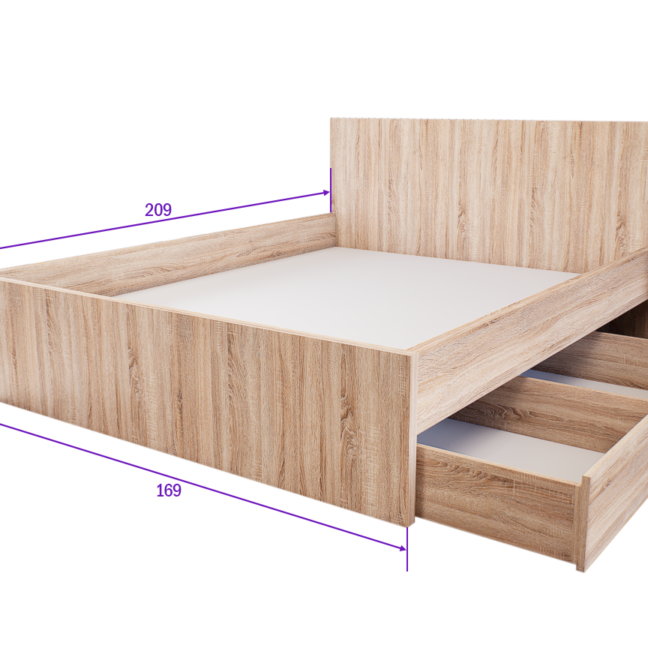 Sorello Ágykeret 160 cm (Sonoma) modern