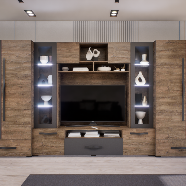 Onyx szekrénysor (Bolzánó-Antracit) modern