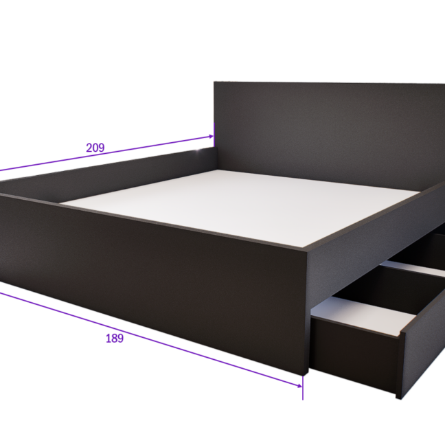 Sorello Ágykeret 180 cm (Antracit) modern