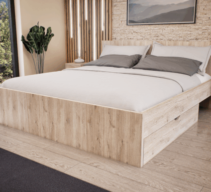 Sorello Ágykeret 180 cm (Fehér tölgy) modern