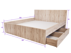 Sorello Ágykeret 180 cm (Fehér tölgy) modern