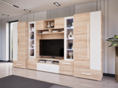 Onyx szekrénysor (Sonoma-Fehér) modern