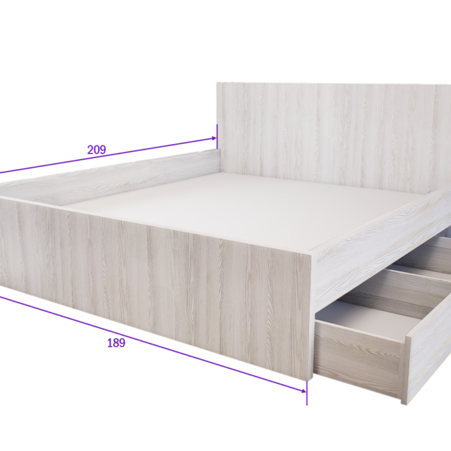 Sorello Ágykeret 180 cm (Hófehér kőris) modern