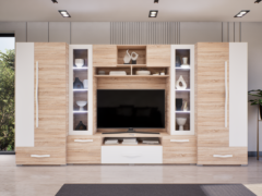 Onyx szekrénysor (Sonoma-Fehér) modern