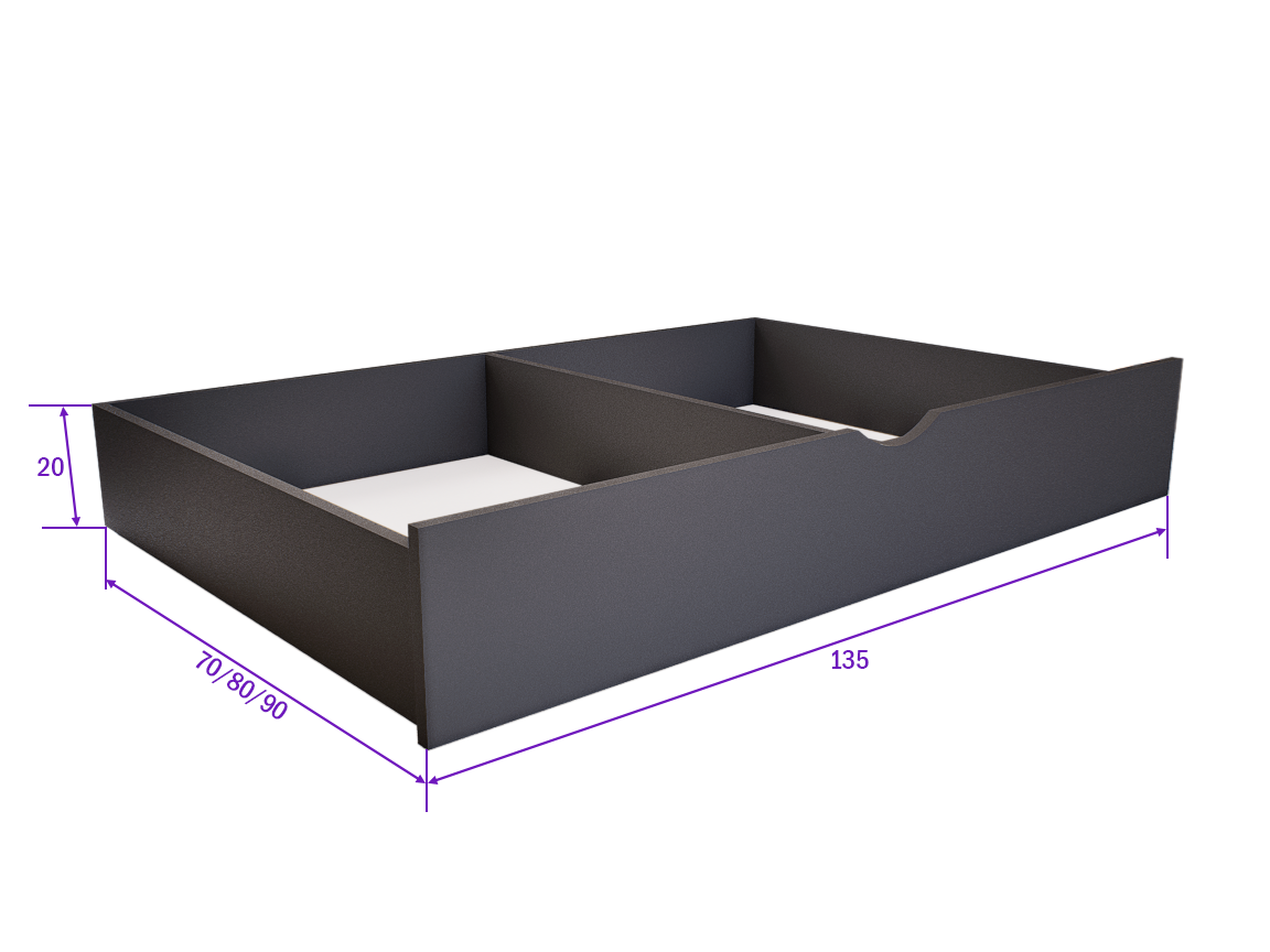 Sorello Ágyneműtartó (Antracit) modern