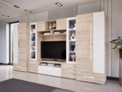 Onyx szekrénysor (Fehér Tölgy-Fehér) modern