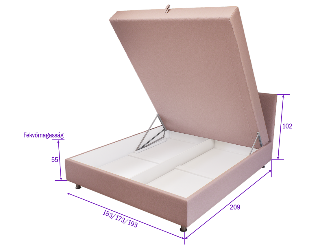 Dolcera Franciaágy (Pink) modern