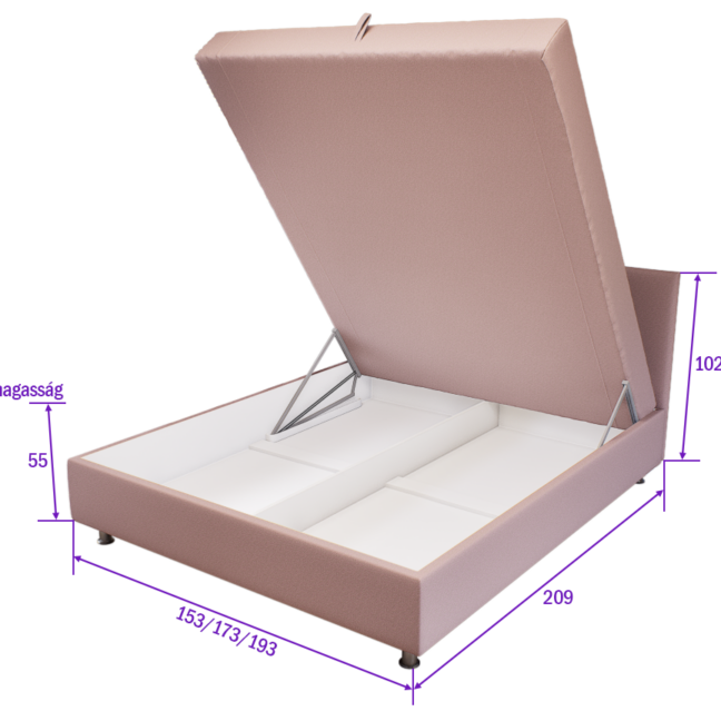 Dolcera Franciaágy (Pink) modern