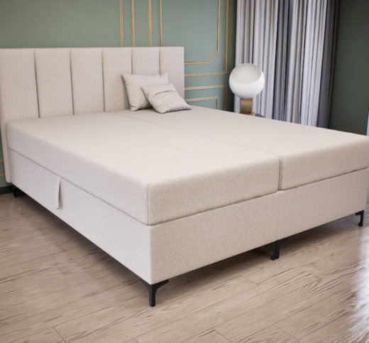 Regalio Boxspring Franciaágy (Világosbarna) modern