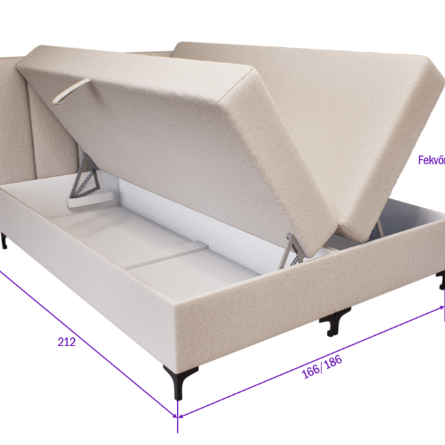 Regalio Boxspring Franciaágy (Világosbarna) modern