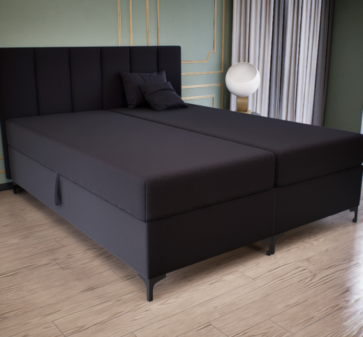 Regalio Boxspring Franciaágy (Fekete) modern