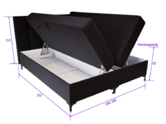 Regalio Boxspring Franciaágy (Fekete) modern