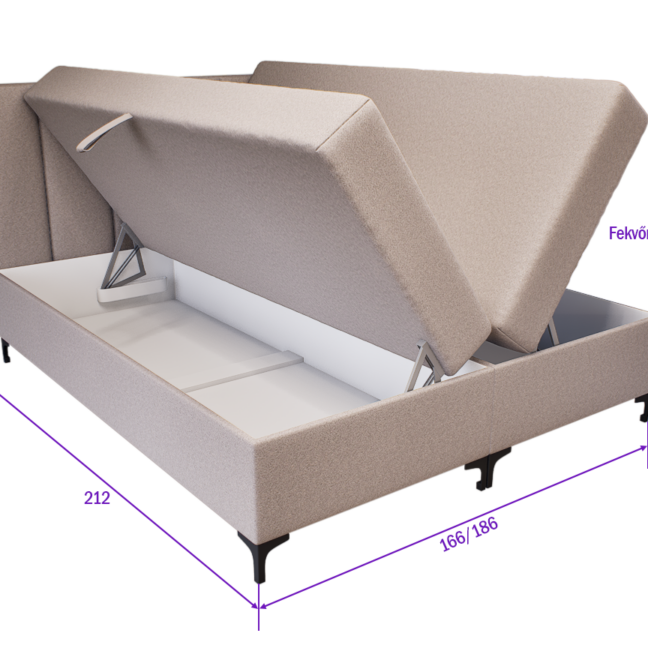 Regalio Boxspring Franciaágy (Barna) modern