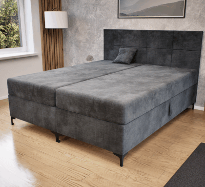Verano Boxspring Franciaágy (Sötétszürke) modern