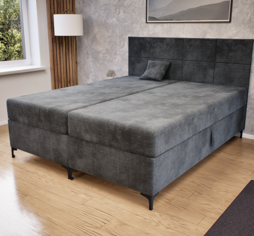 Verano Boxspring Franciaágy (Sötétszürke) modern