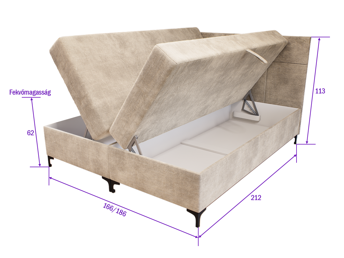 Verano Boxspring Franciaágy (Bézs) modern