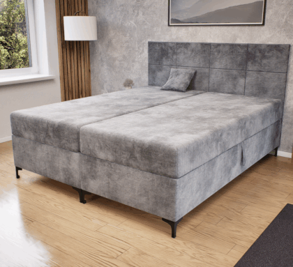 Verano Boxspring Franciaágy (Világosszürke) modern