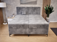 Verano Boxspring Franciaágy (Világosszürke) modern