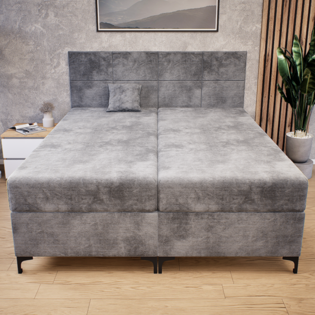 Verano Boxspring Franciaágy (Világosszürke) modern
