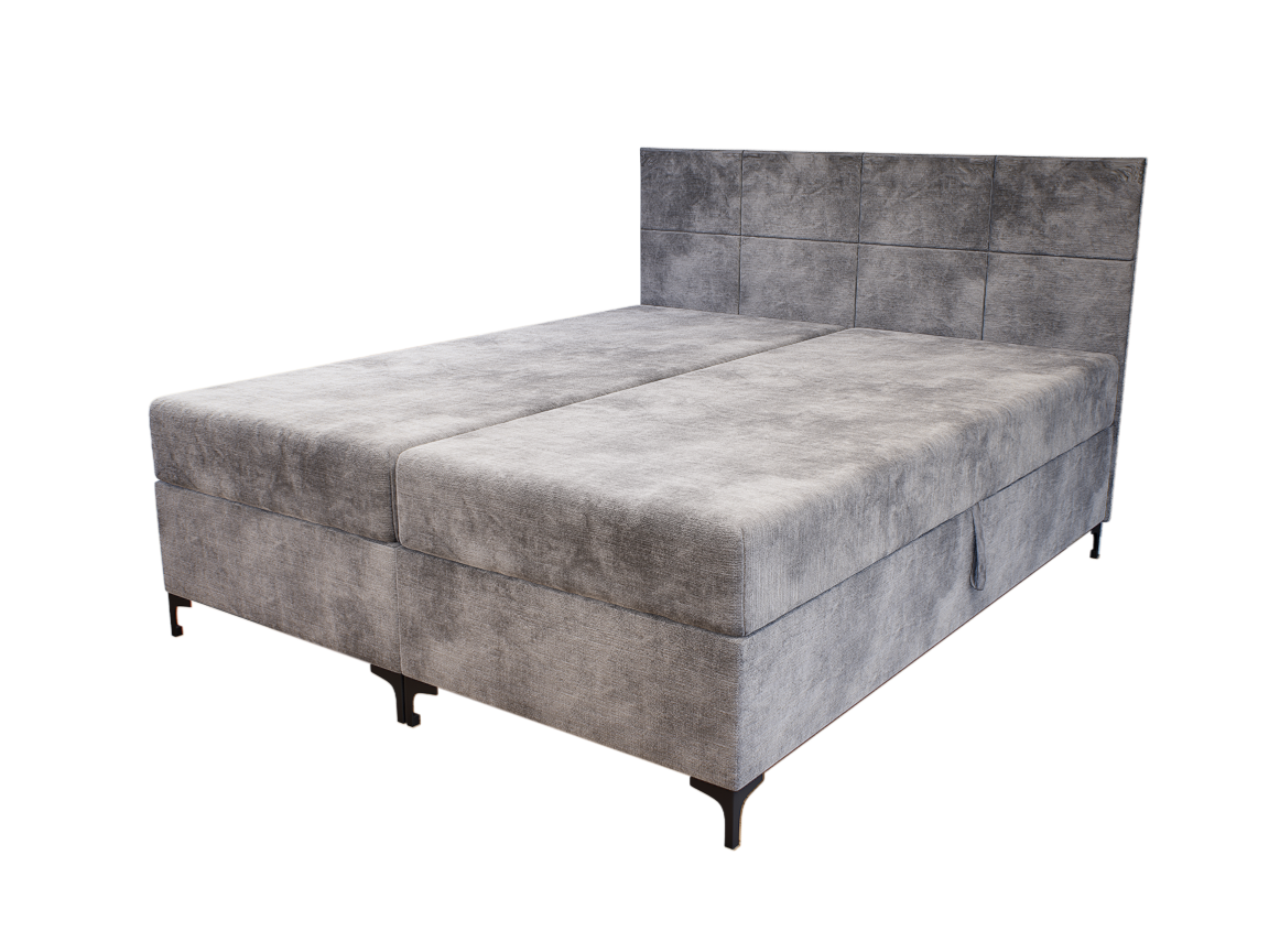 Verano Boxspring Franciaágy (Világosszürke) modern