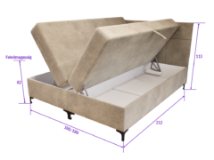 Verano Boxspring Franciaágy (Barna) modern