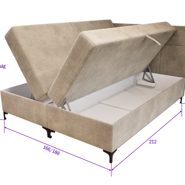 Verano Boxspring Franciaágy (Barna) modern