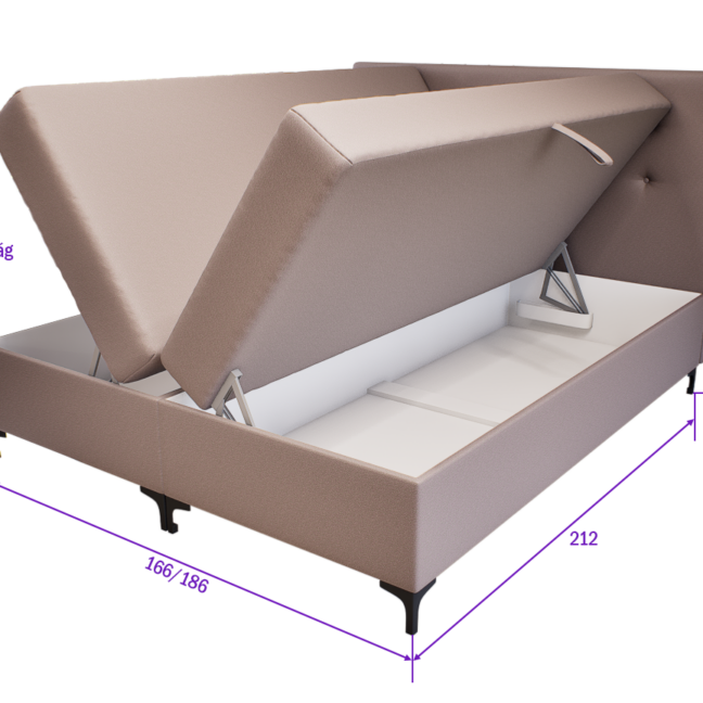 Altivo Boxspring Franciaágy (Barna) modern