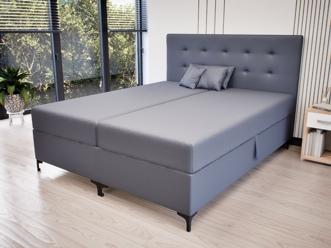 Altivo Boxspring Franciaágy (Sötétszürke) modern