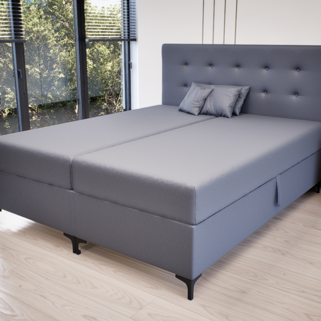 Altivo Boxspring Franciaágy (Sötétszürke) modern