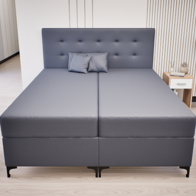 Altivo Boxspring Franciaágy (Sötétszürke) modern