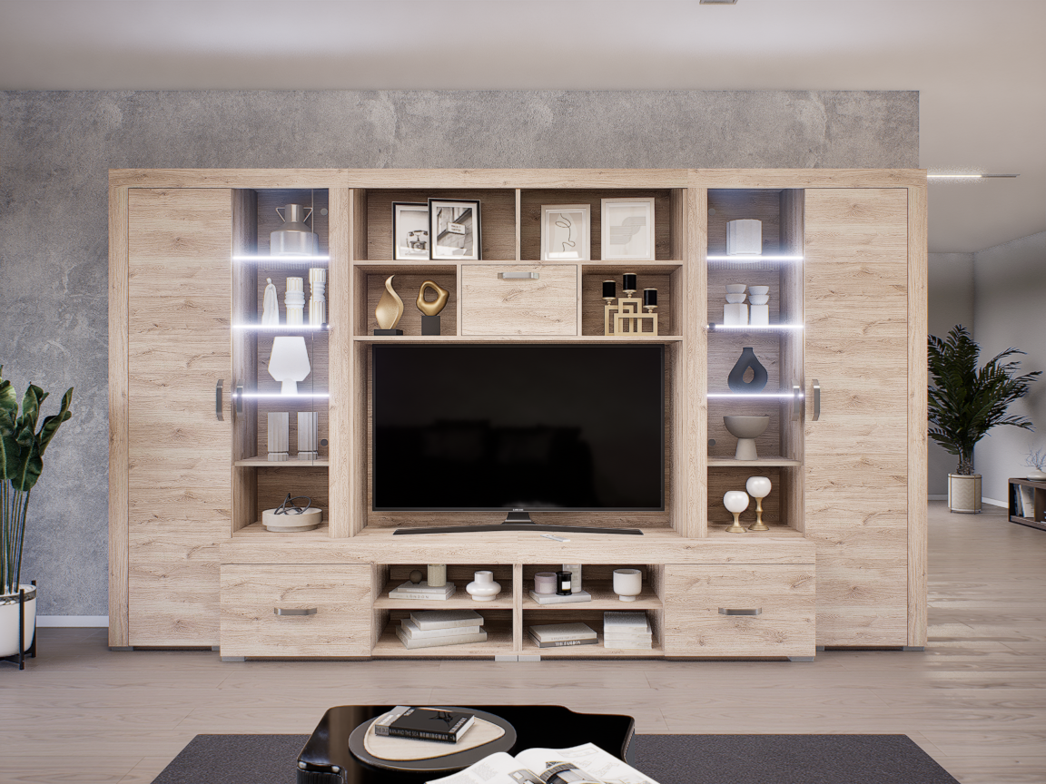 Luxara II. szekrénysor (Fehér Tölgy) modern