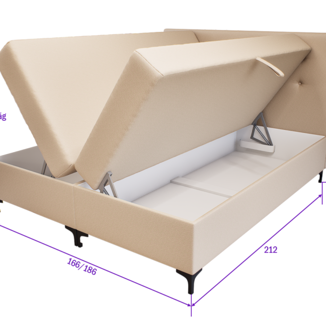 Altivo Boxspring Franciaágy (Bézs) modern