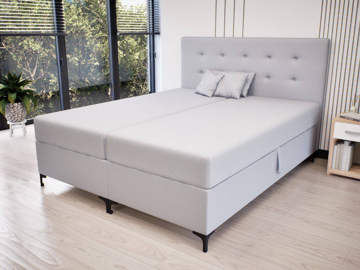 Altivo Boxspring Franciaágy (Világosszürke) modern