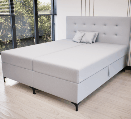Altivo Boxspring Franciaágy (Világosszürke) modern