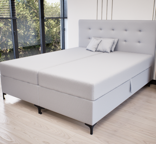 Altivo Boxspring Franciaágy (Világosszürke) modern