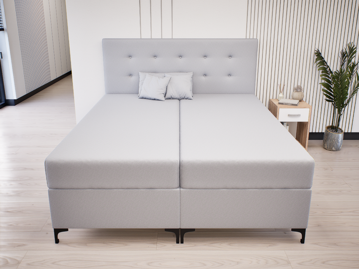 Altivo Boxspring Franciaágy (Világosszürke) modern