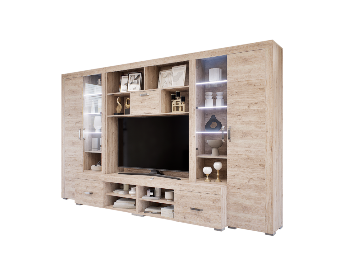 Luxara II. szekrénysor (Fehér Tölgy) modern