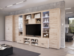Luxara II. szekrénysor (Fehér Tölgy) 2 ajtós ruhás elemmel modern