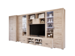 Luxara II. szekrénysor (Fehér Tölgy) 2 ajtós ruhás elemmel modern