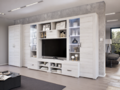 Luxara II. szekrénysor (Hófehér kőris) 2 ajtós ruhás elemmel modern