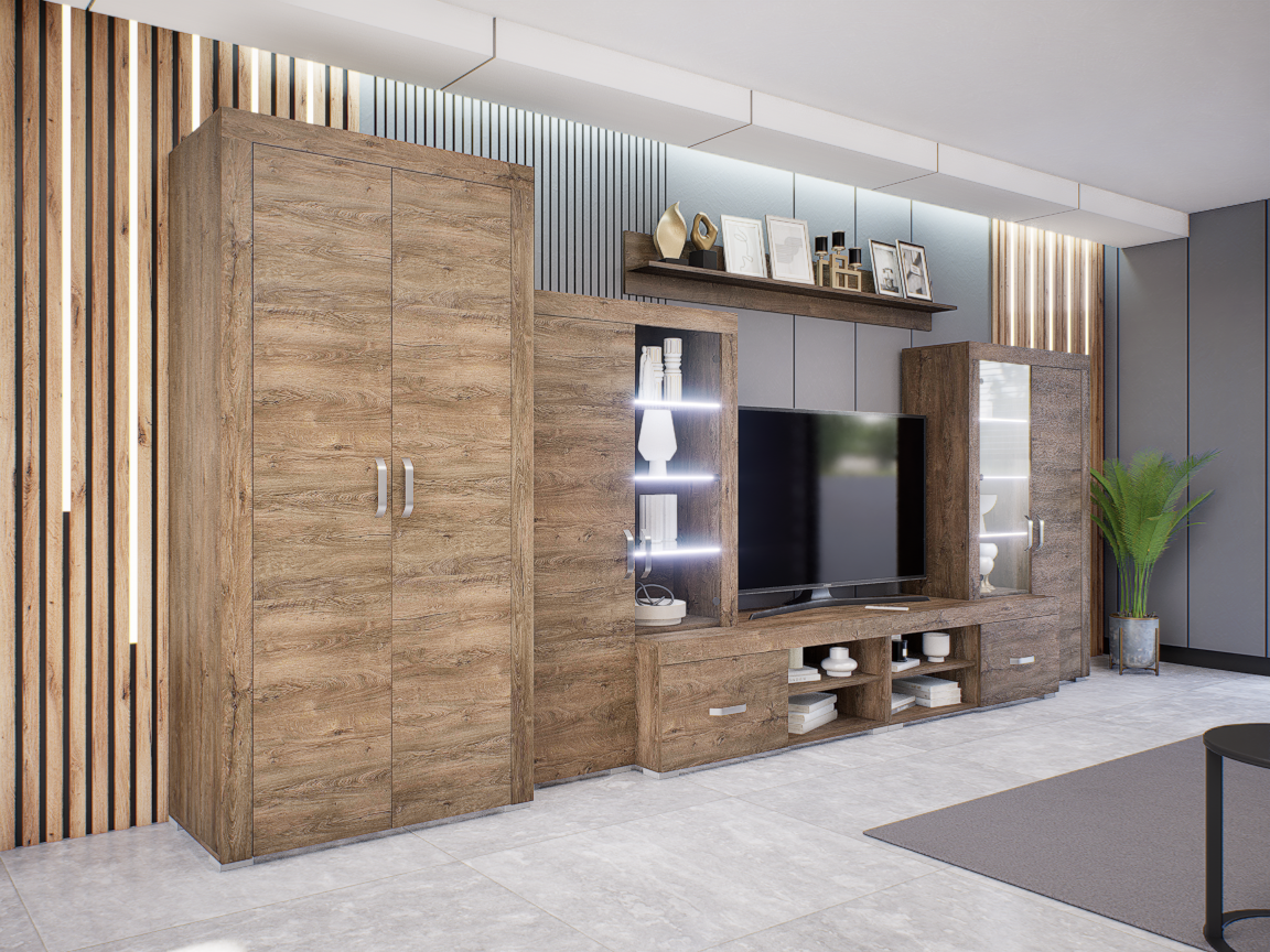 Luxara III. szekrénysor (Bolzánó) 2 ajtós ruhás elemmel modern