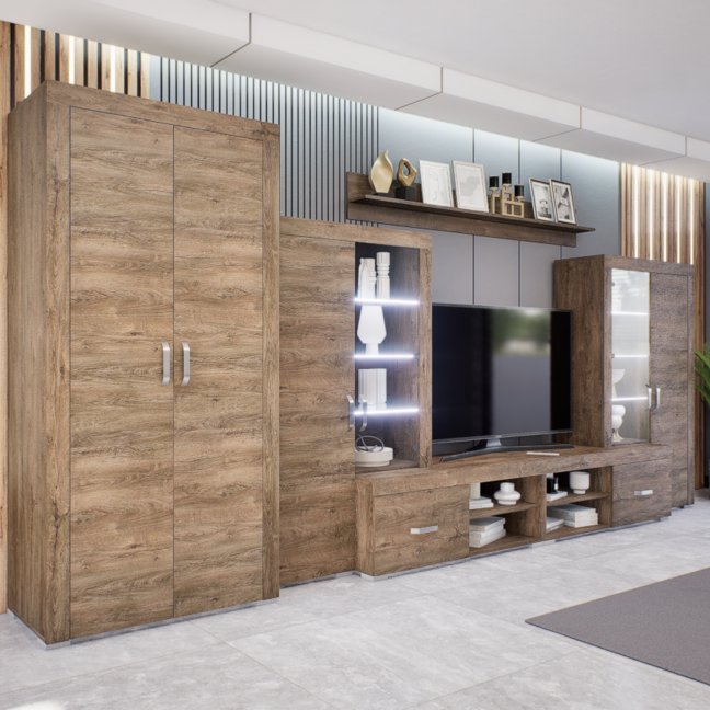 Luxara III. szekrénysor (Bolzánó) 2 ajtós ruhás elemmel modern