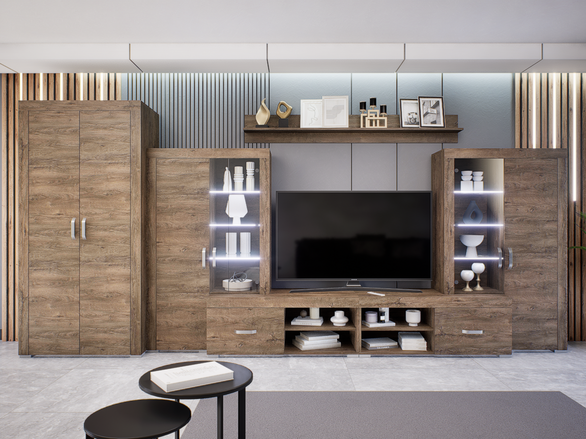 Luxara III. szekrénysor (Bolzánó) 2 ajtós ruhás elemmel modern