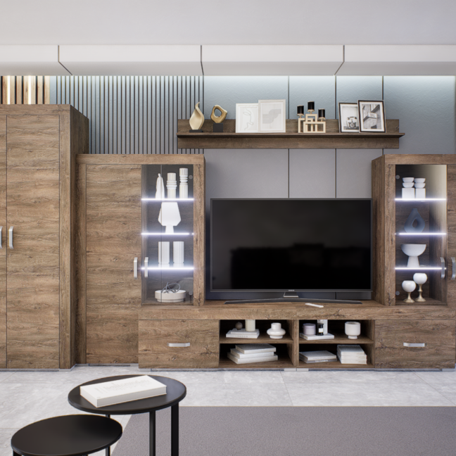 Luxara III. szekrénysor (Bolzánó) 2 ajtós ruhás elemmel modern