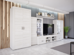 Luxara III. szekrénysor (Hófehér kőris) 2 ajtós ruhás elemmel modern